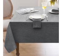 Softalker Tovaglia da Esterno Antimacchia 150 x 300 cm in Finto Lino Rettangolare per 12-16 posti Tovaglie Grigio Lavabile Idrorepellente per Protezione Tavolo,Picnic,Compleanno,Cucina,Matrimonio