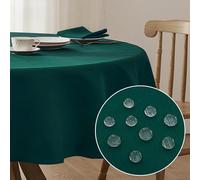Softalker Tovaglia Natale Verde Rotonda 200 cm Antimacchia e Lavabile, Resistente e Pratica, Tovaglia per Tavola Rotonda Molto Grande, Réveillon di Natale, Decorazione Natalizia