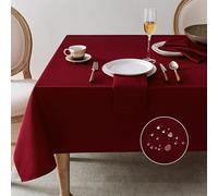 Softalker Tovaglia natalizia rosso scuro 140x320 cm,18 posti,antimacchia,poliestere 210GSM,lavabile,con design a jacquard,perfetta per tavoli da banchetto,regali di Natale e eventi,inverno.