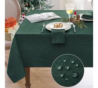 Softalker Tovaglia natalizia verde elegante 80x80 cm quadrata centrotavola Tovaglia antimacchia moderna Tovaglie in finto lino decorativa per natale esterno feste compleanno caffè christmas, 1 pezzo