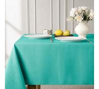 Softalker Tovaglia Rettangolare 240x140 cm Verde acqua Antimacchia con Texture in Lino, Elegante e Resistente, Tovaglia per 8-10 Posti, Perfetta per Feste, Compleanni, Cucina e Sala da Pranzo
