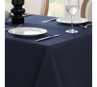 Softalker Tovaglia rettangolare con trama intrecciata, impermeabile, lavabile, antimacchia, antipieghe, per feste e cene, 132 x 178 cm, blu navy