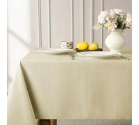 Softalker Tovaglia rettangolare in jacquard con motivo geometrico damascato, impermeabile, antimacchia, lavabile, in poliestere per cucina, sala da pranzo e feste (152 x 365 cm, cachi)