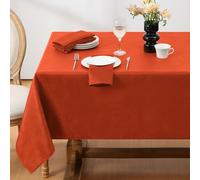 Softalker - Tovaglia rettangolare in jacquard per tavolo, impermeabile, a prova di fuoriuscite, colore arancione bruciato, per la decorazione dell'autunno, raccolta del raccolto e festa del
