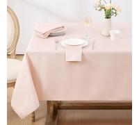 Softalker Tovaglia rettangolare in jacquard primaverile, con design a spirale, impermeabile, antimacchia, resistente alle pieghe, pesante, per sala da pranzo e cucina (152 x 213 cm, rosa chiaro)