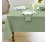 Softalker - Tovaglia rettangolare in lino impermeabile e facile da pulire, antimacchia, per cucina, sala da pranzo, festività, feste, 132 x 178 cm