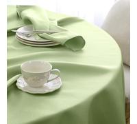 Softalker Tovaglie Da Esterno Verde Chiaro Antimacchia Rotonda 100 cm da Esterno con Motivo a Righe Jacquard Tovaglie Elegante Idrorepellente per Protezione Moderna Tavolo Primaverile Compleanno