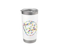 Softball Baseball Cuore Autismo Consapevolezza Mese Bicchiere termico in acciaio inox doppia parete