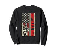 Softball Dad Vintage American Flag Birthday Father's Day Felpa