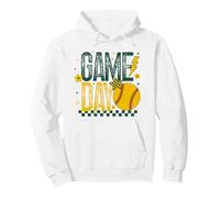 Softball Game Day Ragazze Softball Player Verde & Oro Giallo Felpa con Cappuccio