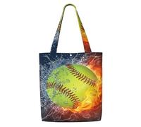 Softball giallo,Borse della spesa riutilizzabili, borse per la spesa, borsa a tracolla in tela di grande capacità
