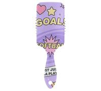Softball Just Play Purple Pattern pettine delicato per le donne nere Progettato massaggiatore testa per asciugatura con manico ergonomico cepillo anti crespo para cabello