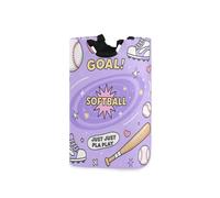 Softball Just Play Purple Pattern portabiancheria, cestini pieghevoli e impermeabili per contenitori di stoccaggio con manico robusto per giocattoli cubby 51L canasta para ropa sucia de ni?a