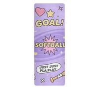 Softball Just Play Tappetino da yoga viola per yoga caldo per esercizi stampati, antiscivolo, tappetino da yoga caldo asciugamano antiscivolo impugnatura con borsa tapete para ejercicio 180,3 x 66 cm