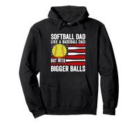 Softball Love Dad like a baseball with bigger Balls Softball Felpa con Cappuccio