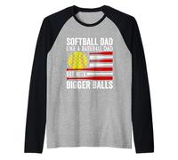 Softball Love Dad like a baseball with bigger Balls Softball Maglia con Maniche Raglan