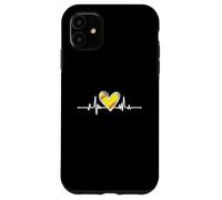 Softball Lover Girl Heartbeat Player Fan Mom Dad Coach Custodia per iPhone 11