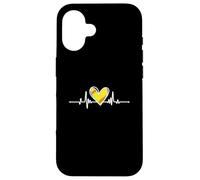 Softball Lover Girl Heartbeat Player Fan Mom Dad Coach Custodia per iPhone 16