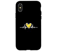Softball Lover Girl Heartbeat Player Fan Mom Dad Coach Custodia per iPhone X/XS