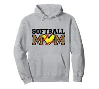 Softball Mamma Leopardo Divertente Mammina Festa Ragazza Felpa con Cappuccio