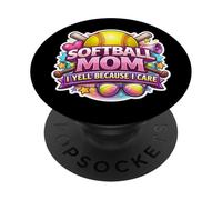 Softball Mamma, urlo perché mi interessa, divertente scherzo su mamma PopSockets PopGrip Adesivo