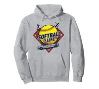 Softball Mom Life: Io Sono Solo l'autista Felpa con Cappuccio, Unisex per Adulti, Grigio Melange, XXL