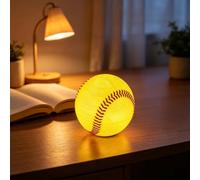 Softball Night Light Gift, Baseball Night Light Decoration Led Lamp with Red Stitching, Dynamic Passionate Bedside Decor Reading Lamp,Sports Souvenir Gifts for Bedroom,Living Room,Home,Office