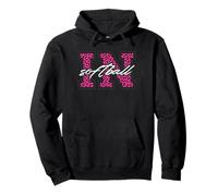 Softball retrò Indiana Softball Rosa Leopardato Varsity State Art Felpa con Cappuccio