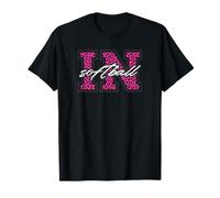 Softball retrò Indiana Softball Rosa Leopardato Varsity State Art Maglietta