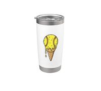 Softball Soft Serve, pallina da gelato che si scioglie, divertente per gli amanti del gioco Bicchiere termico in acciaio inox doppia parete