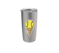 Softball Soft Serve, pallina da gelato che si scioglie, divertente per gli amanti del gioco Bicchiere termico in acciaio inox doppia parete