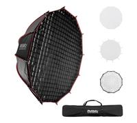 Softbox Multiblitz Deep Rota SF-120 Bowens con griglia e diffusori, modellatore di luce per flash da studio e luce continua a LED, diffusore fotografico per ritratti e illuminazione video