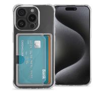 IMOSHION Softcase Backcover con portacarte 3.0 Cover per Apple iPhone 15 Pro, Trasparente