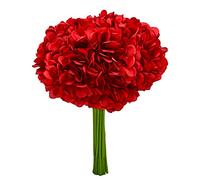 SOFTFLAME Fiori artificiali/finti/finti - ortensia Bundle rosso 5 pezzi per matrimoni, casa, feste, ristoranti