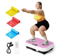 SoftGym Power - Piastra vibrante per il drenaggio linfatico, tavola vibrante per esercizi con capacità di 204 kg, per allenamento su tutto il corpo, con fasce di resistenza, regalo per donne e uomini