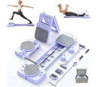 SOFTHOM Pilates Reformer Pieghevole per Casa, Multifunzione Tavola da Pilates, Mini Kit Pilates con Rimbalzo Automatico, Corda Elastica, Sercizi Addominali&Allenamento Completo, Home Gym