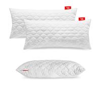 SOFTIMI Premium Cuscino Trapuntato - Antiallergico - Anticarie - Inodore Immediatamente utilizzabile - Con Regolazione Della Durezza (Set di 2 Cuscini 50x90 cm)