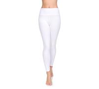 SOFTSAIL Leggings Donna in Cotone al 95% Leggings per Donne Vita Alta Lunghezza Totale Legging Pantaloni Elastici Tempo Libero Relax Passeggiata Bianco 52
