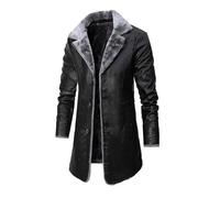 Softshell uomo compatibile con moto Lapel Suit Plush Collar Uomo Autumn/Inverno Medium Long Business with Velvet Lapel Suit Uomo Tuta, Nero , S