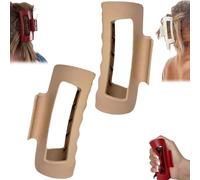 Softss Elastic Fashion Shark Clipss, Cozy Clipss, Clip per capelli morbidi 4,2 in media, clip per capelli morbidi e flessibili per donne, clip flessibili e unsnappabili (Kaki)