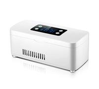SOFTTO Mini frigoriferi Scatola refrigerata for insulina Dispositivo di raffreddamento for medicinali Frigorifero Display LCD Portapillole Drug Hot Dual Travel Case Home Per auto, viaggi(E)