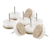 SoftTouch nail on 1 - 1/20,3 cm gambe mobili scivola con punta in feltro per mobili in legno dritto (8 pezzi) - bianco, rotondo