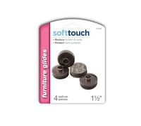 SoftTouch Nail-on, feltrini resistenti per mobili in legno e superfici dure (4 pezzi), marrone, rotondi