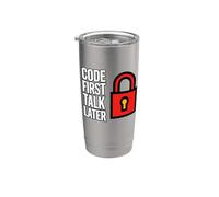 Software Developer Code First Talk Later Bicchiere termico in acciaio inox doppia parete