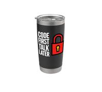 Software Developer Code First Talk Later Bicchiere termico in acciaio inox doppia parete