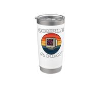 Software Developer Compile & Pray Retro Coder Bicchiere termico in acciaio inox doppia parete