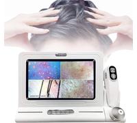 Software di analisi professionale della pelle del cuoio capelluto Rilevamento dei capelli Analizzatore del cuoio capelluto della pelle del follicolo pilifero HD da 11 pollici, microscopio 50X 200X