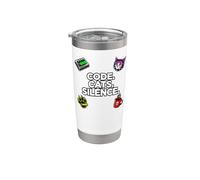 Software Engineer Introvert Code Cats Silence Bicchiere termico in acciaio inox doppia parete