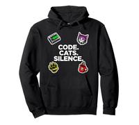 Software Engineer Introvert Code Cats Silence Felpa con Cappuccio