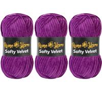 Softy Velvet Filato #5 Bulky, Chunky, lussuoso, ciniglia, morbido, soffice, spesso, peluche, per uncinetto e lavoro a maglia (940 viola)